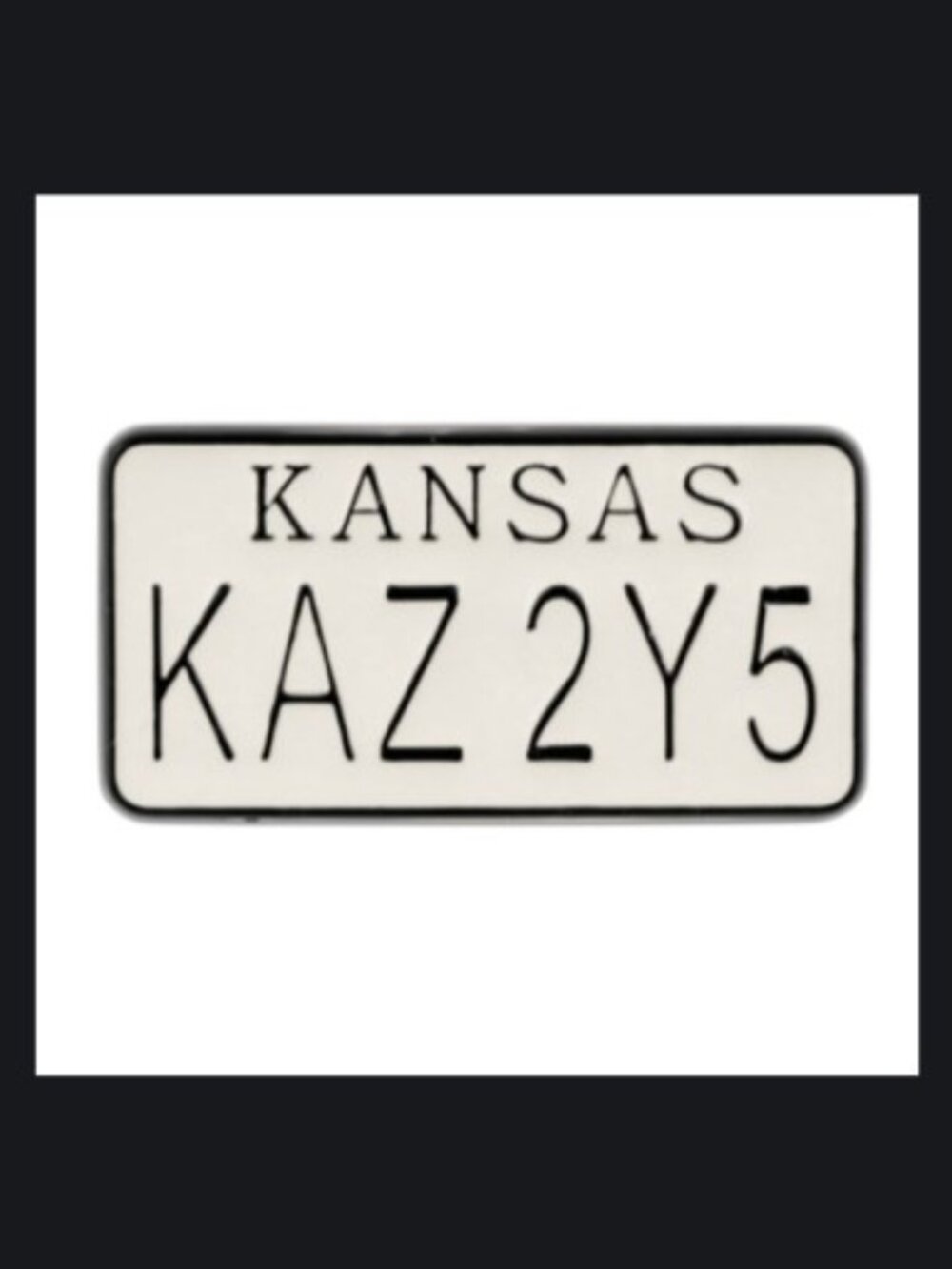 SUPERNATURAL IMPALA KS LICENSE PLATE ‘KAZ 2Y5’ ENAMEL PIN LAPEL PIN BROOCH NWT - Picture 2 of 16